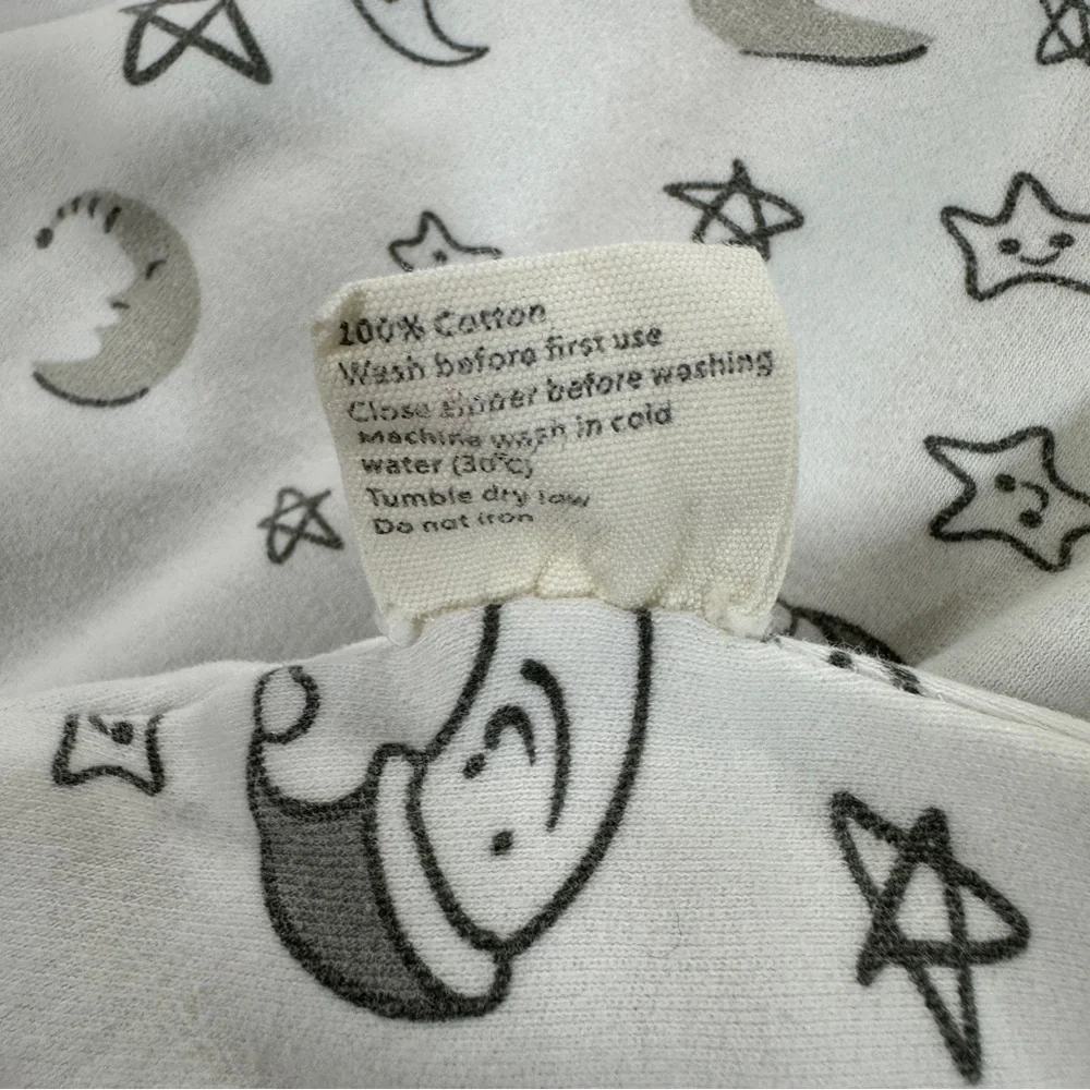 Mosebears Sleeveless Baby Sleep Sack with Moon and Star Print Sz M 6-12M